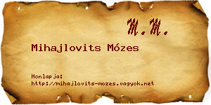 Mihajlovits Mózes névjegykártya