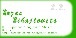mozes mihajlovits business card
